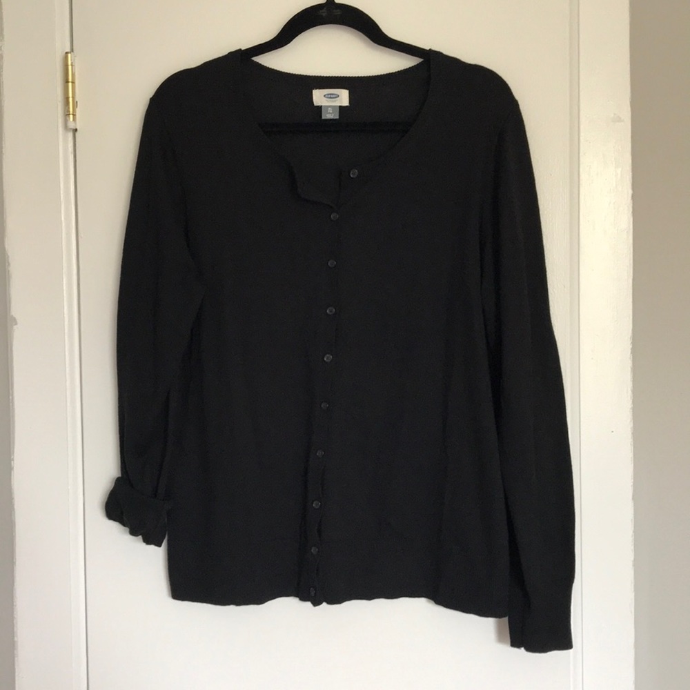 Black button-up cardigan